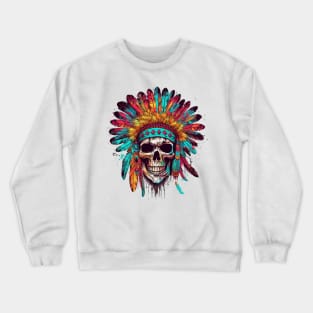 Native American Chief Skull #2 Crewneck Sweatshirt